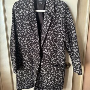 Lucky Brand Black and Gray Patterned Blazer